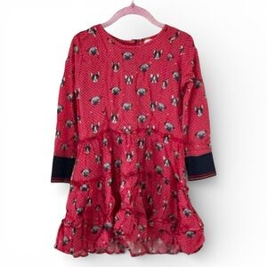 Mim-Pi Doggy Dress Red & White Polka Dot Tiered
